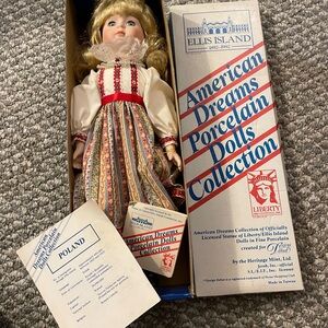 American Dreams Porcelain Doll Ellis Island Poland